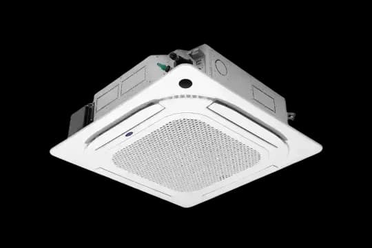 Carrier Optima Cassette type aircon features 360 airflow capacity for easy and even cooling in commercial applications